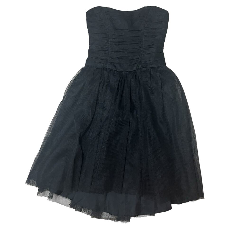 Nicole Miller Collection 90s Y2K Black 6 Mini Dress Whimsygoth Fairy Tulle Prom